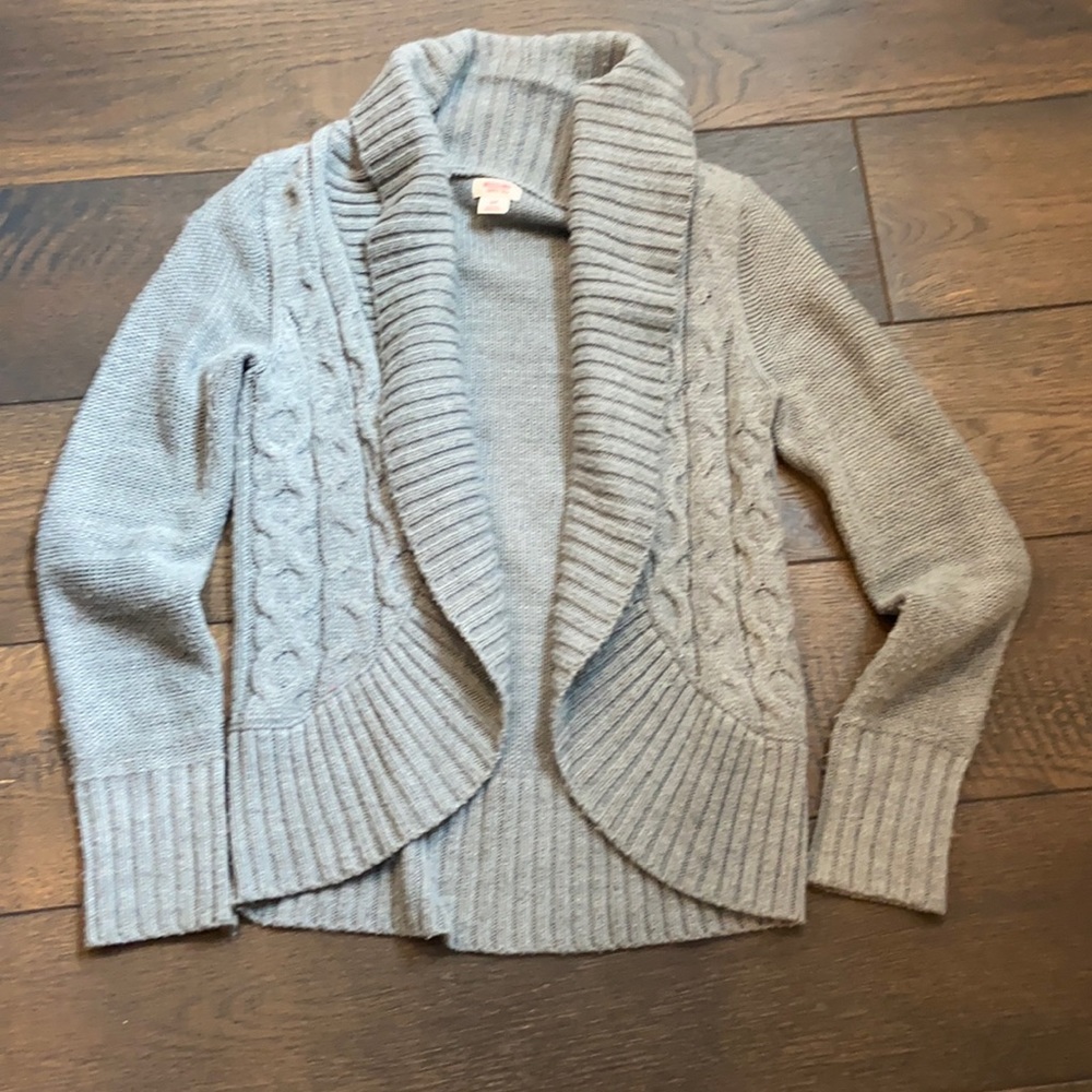Gray open front cardigan